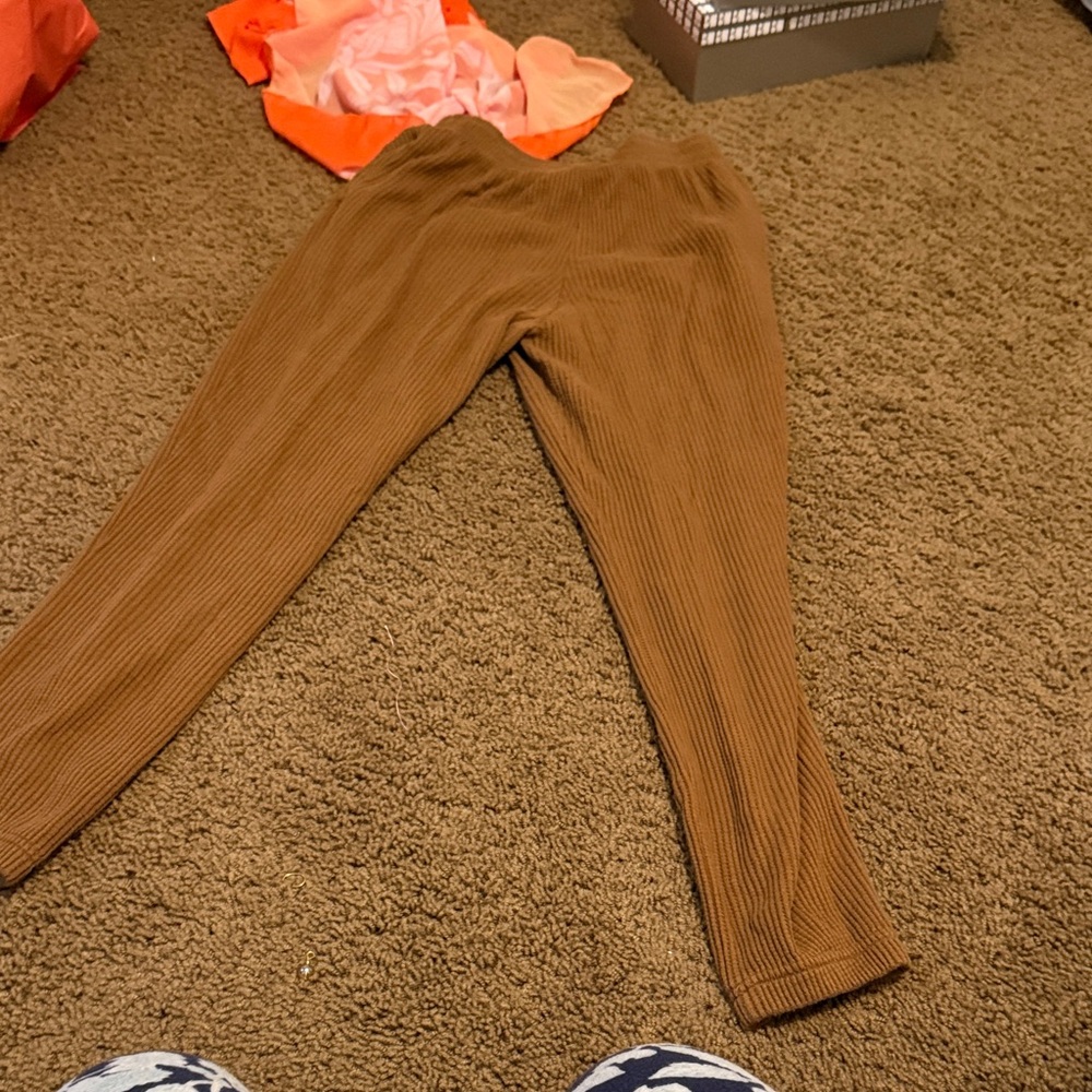 Forever 21 Brown Ribbed Track Pants